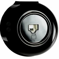 Opbouw RJ45 internetaansluiting UTP zwart rond