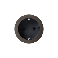 ROND 2.0 stopcontact zwart - randaarding - donker brons