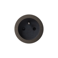 ROND 2.0 stopcontact zwart - penaarding - donker brons