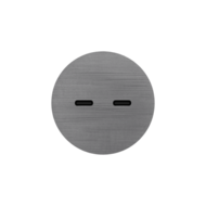 rond io by prado USB-C geborsteld grijs module 2.0 USB C inbouw Brushed grey