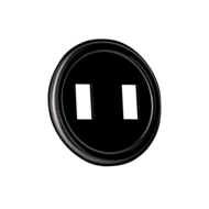 Glanzend zwart centraalplaat dubbele schakelaar (reserve onderdeel)