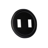 Mat zwart centraalplaat dubbele schakelaar (reserve onderdeel)