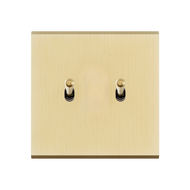 MODELEC dubbele schakelaar geborsteld messing