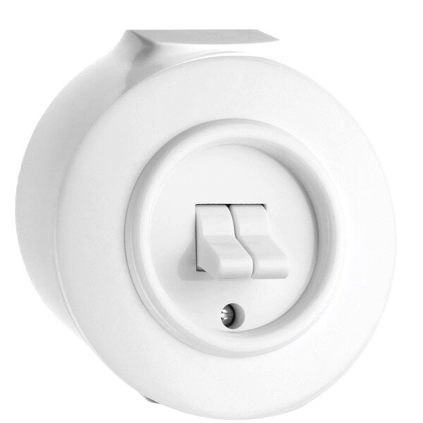 Wit bakeliet dubbele kiepschakelaar opbouw - 86 mm