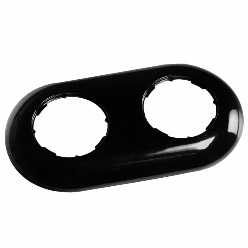Zwart rond renovatie afdekraam 2-voudig 85mm