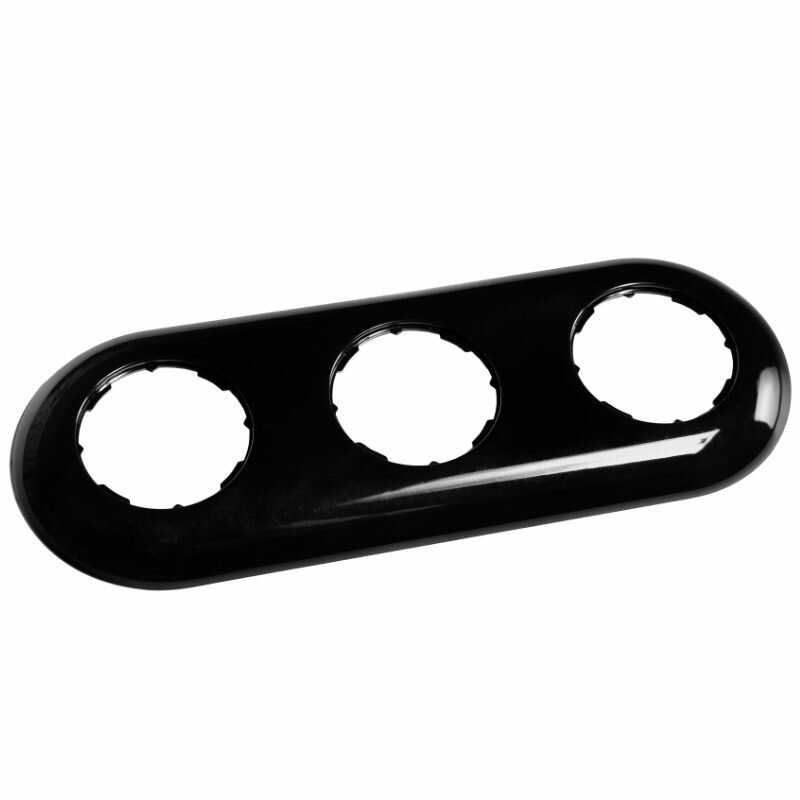 Zwart rond renovatie afdekraam 3-voudig 85mm
