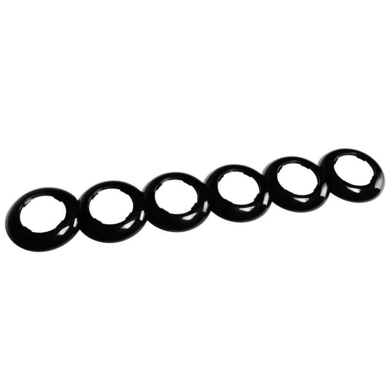 Zwart rond afdekraam 6-voudig 80mm