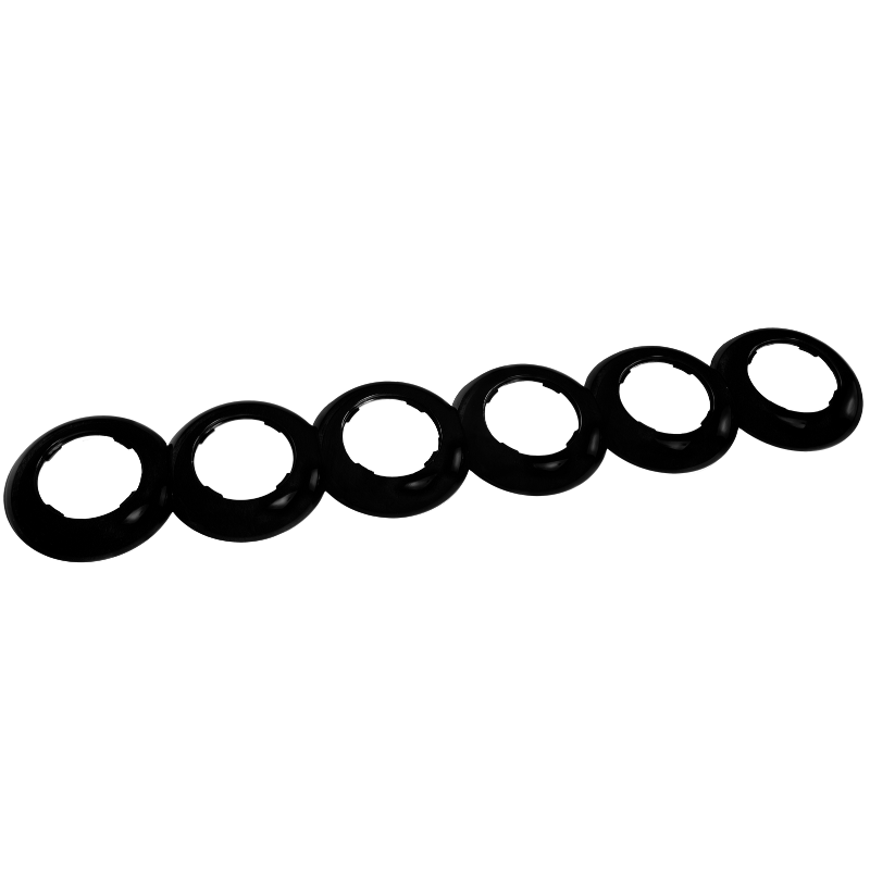 Mat zwart rond afdekraam 6-voudig 80mm