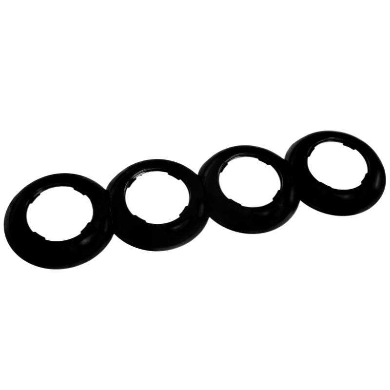 Mat zwart rond afdekraam 4-voudig 80mm