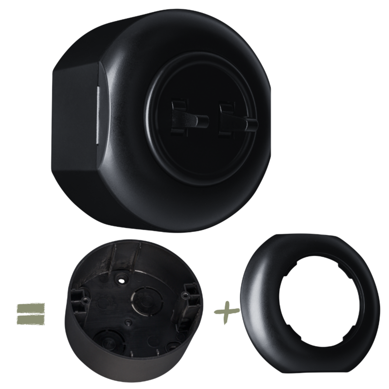 Mat zwart opbouwrand midden