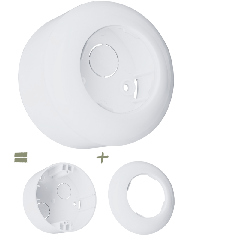 Opbouwbak wit 1-voudig rond 80 mm