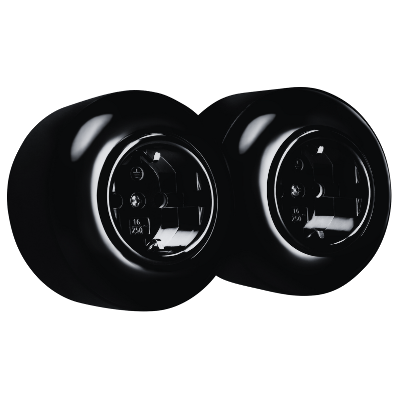 Opbouw dubbel stopcontact zwart