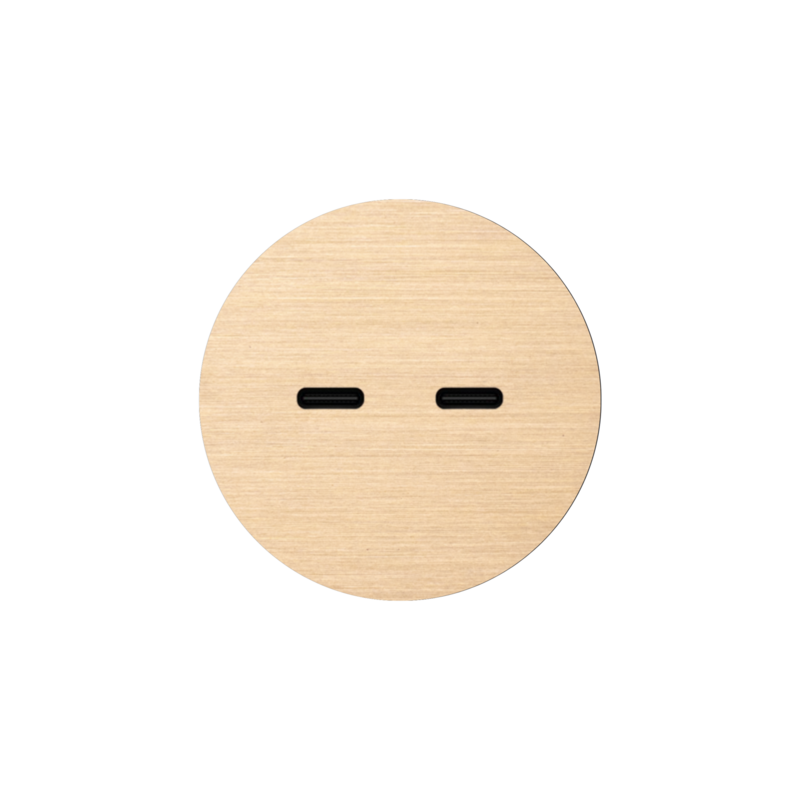 ROND 2.0 USB-C geborsteld messing