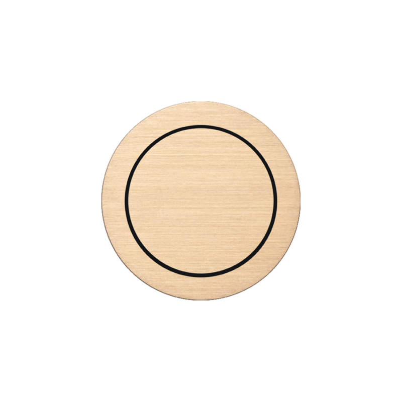 ROND 2.0 puls domotica schakelaar 1 knop geborsteld messing