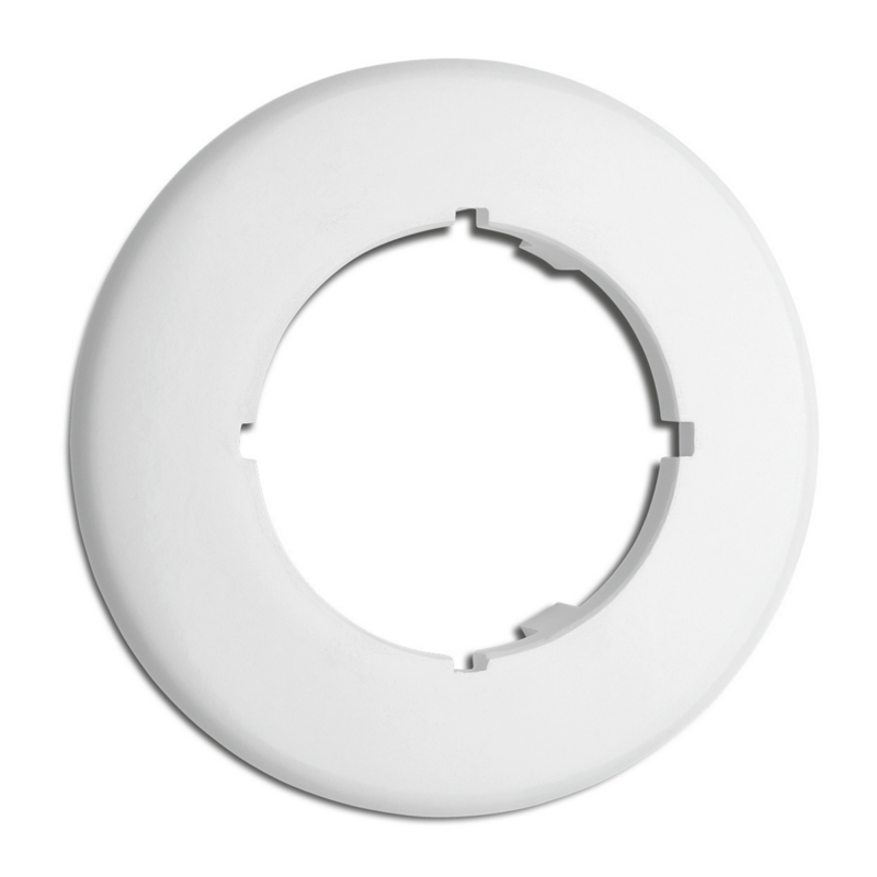 Wit bakeliet rond afdekraam opbouw - 62 mm