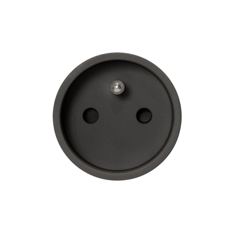 ROND unifit stopcontact zwart - penaarde Ø45 mm