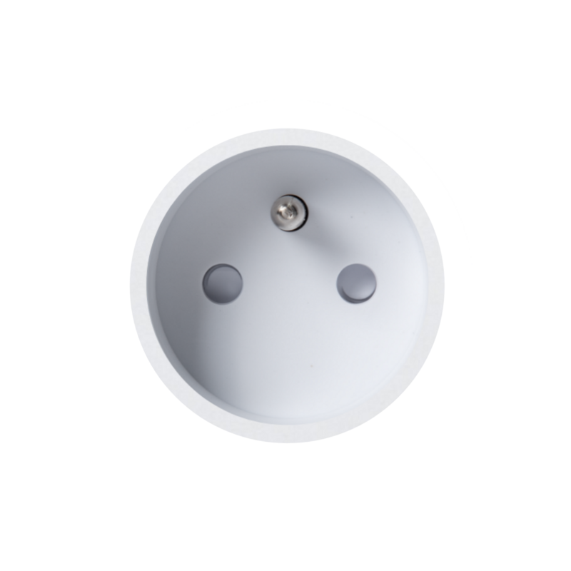 ROND unifit stopcontact wit - penaarde Ø45 mm