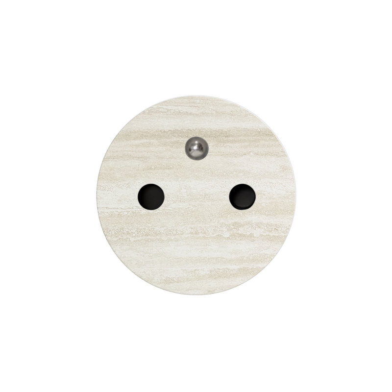 ROND 3.0 steen stopcontact zwart - penaarde Ø42 mm