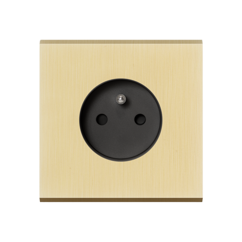 MODELEC stopcontact geborsteld messing - penaarde