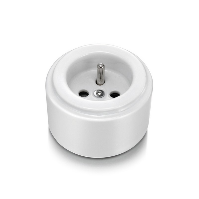 Fontini DO opbouw stopcontact wit porselein
