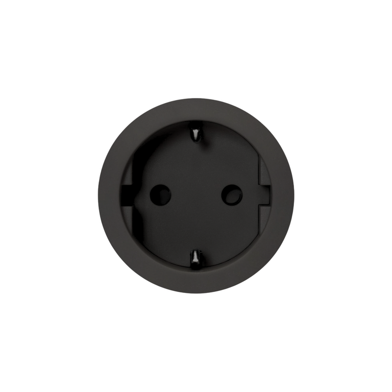 ROND unifit stopcontact zwart GST18 – randaarde – Ø52 mm
