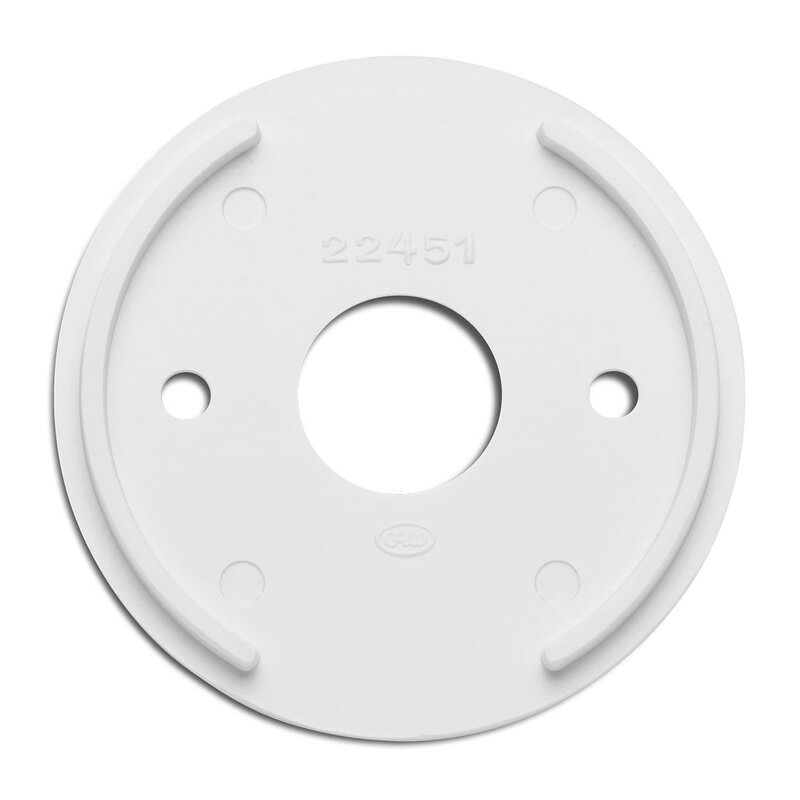 Wit bakeliet bodemplaat voor opbouw - 62 mm