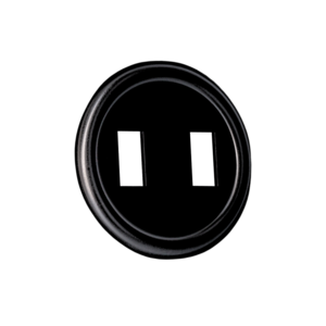 Glanzend zwart centraalplaat dubbele schakelaar (reserve onderdeel)