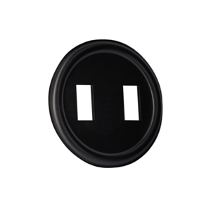 Mat zwart centraalplaat dubbele schakelaar (reserve onderdeel)