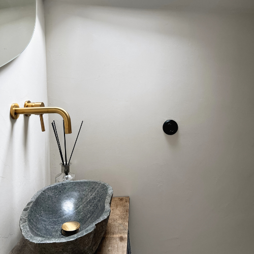 Mat zwarte ronde inbouw schakelaar retro