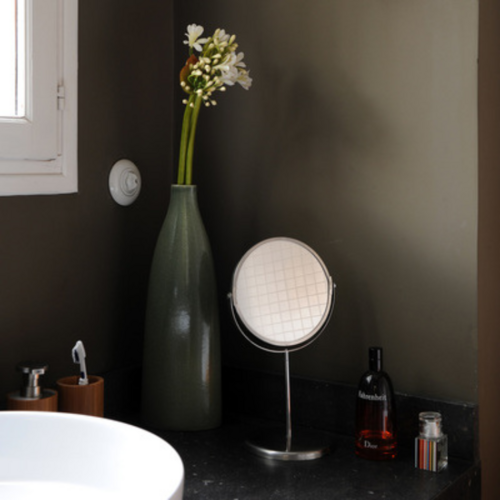 Witte ronde porselein inbouw draaischakelaar vintage look