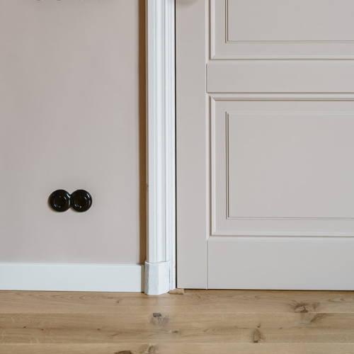 Dubbel rond inbouw stopcontact randaarde retro look