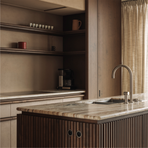 Moderne minimalistische ronde inbouw stopcontacten brons zwart keukeneiland