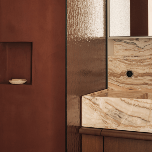 Rond inbouw stopcontact brons minimalistisch design